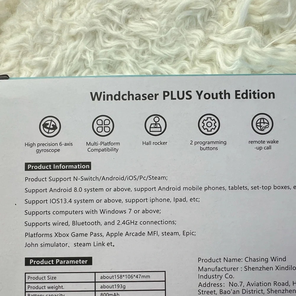 Windchaser PLUS Youth Edition Switch Gamepad - White and Green